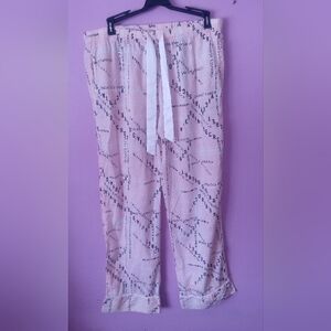 Victoria's Secret Women's Pajama Pants Sz Large Allover Print, Pink Tag, Pockets